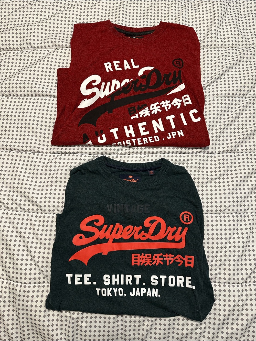 Two Superdry Short Sleeve T-Shirts Superdry Authentic and Classic Script